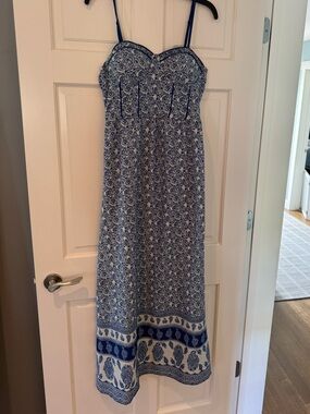 Band of Gypsies Blue Paisley Print Maxi Dress
